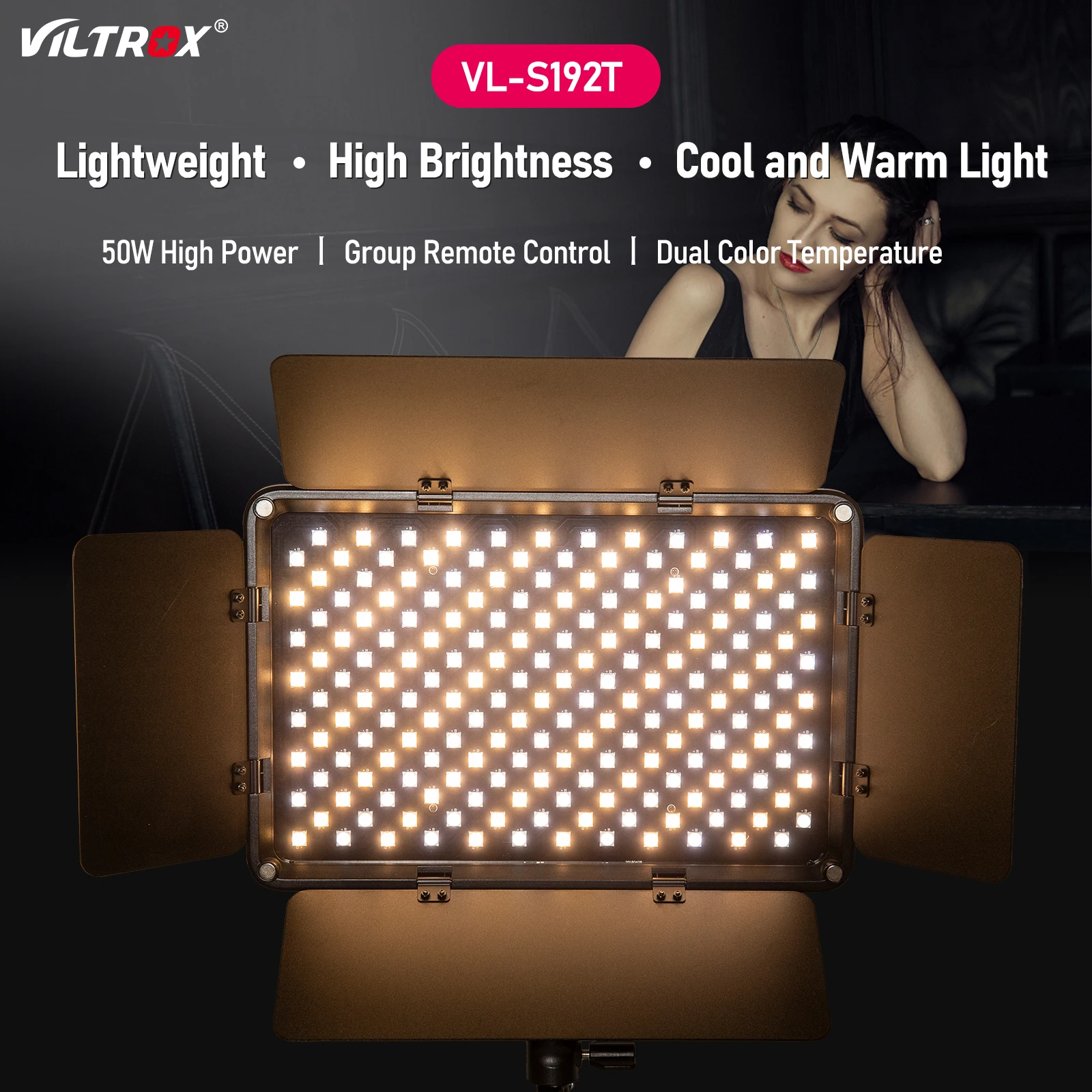 Viltrox 3 шт. VL-S192T Светодиодная лампа для камеры светодиодсветильник ная панель для видеосъемки двухцветная Регулируемая яркость освещение ко...