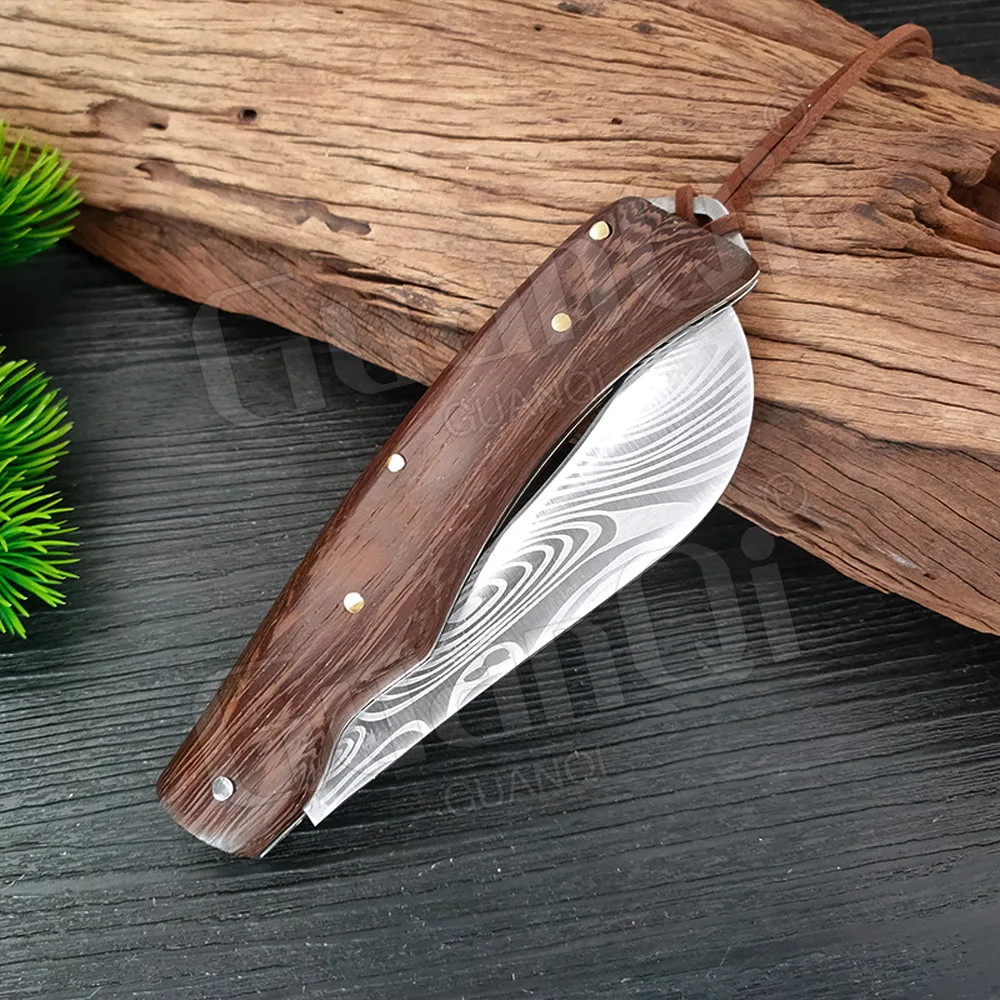 Складной нож мясника 5CR1 5 стальной нож-банан кухонный шеф-нож лазерный дамасский