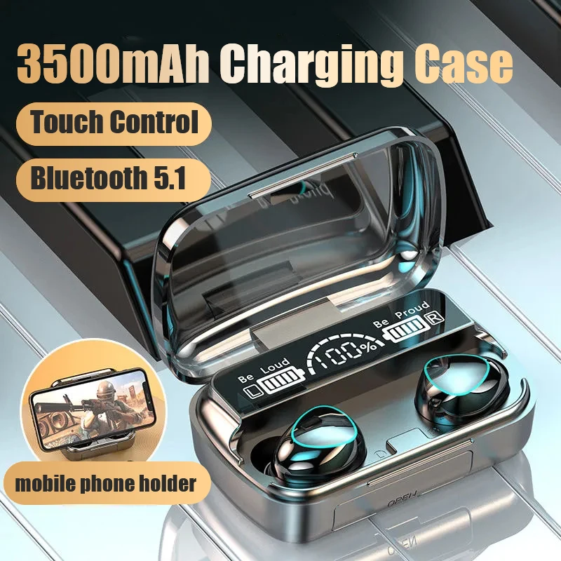 

TWS-стереонаушники с зарядным футляром и микрофоном, 5,1 мАч