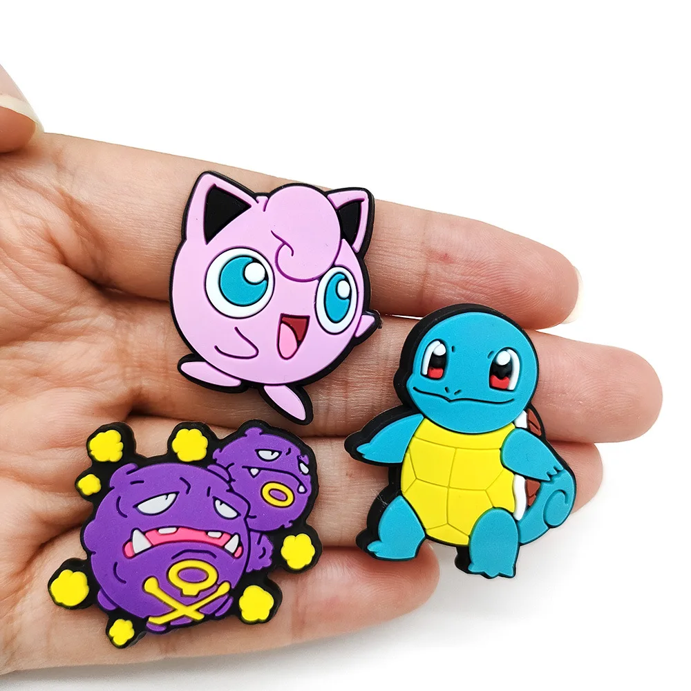 1PCS Sale Pokemon Series Shoe Buckle Pikachu Bulbasaur Squirtle Togepi Cartoon PVC Souvenir Crocs Charms Accessories Wholesale