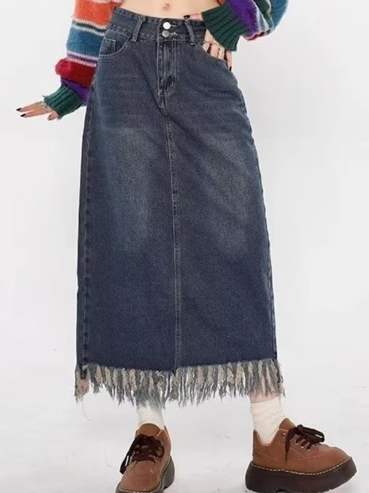 Юбки женские с кисточками универсальные макси корейский стиль Hotsweet эстетические