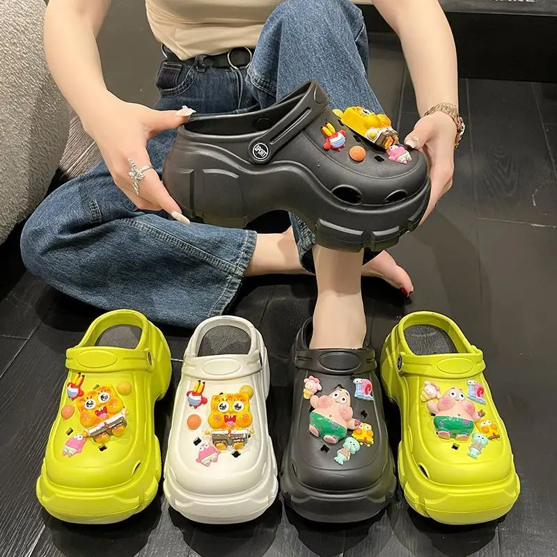 Women's Sandals Spring/Summer New Shoes for Outdoors EVA Thick Sole Fashionable Concise Slippers for Outside Non Slip