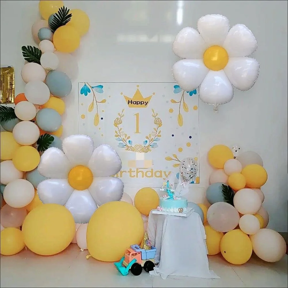

1/2pcs Daisy Foil Balloon Summer Plumeria Hawaiian Theme Party Kids Birthday Party Wedding Balloons Baby Shower Party Decoration