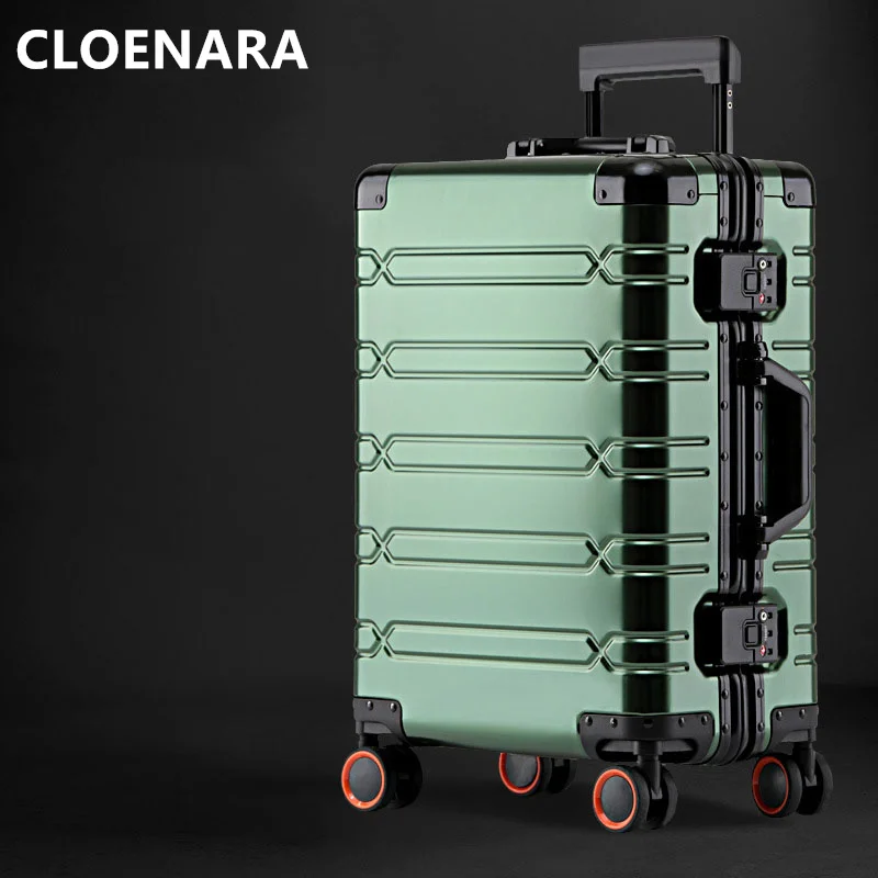 COLENARA The New Suitcase Full Aluminum Magnesium Alloy Super Thick Trolley Case Business Password Waterproof Boarding Luggage images - 6