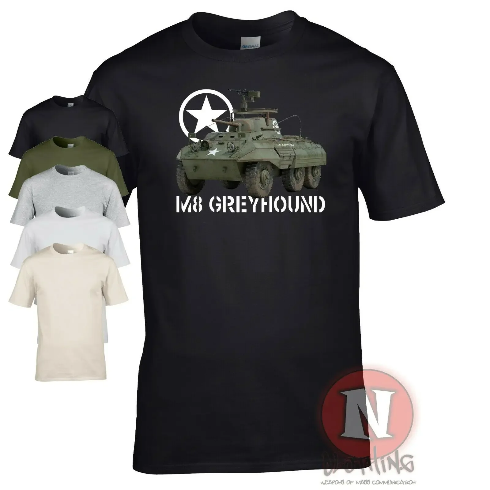 Футболка WWII Military Allied Vehicle M8 Greyhound Armored Car 100% хлопок повседневная мужская футболка с