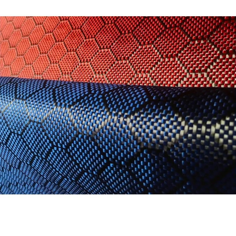 Скидка Углеродная Шестигранная сотовая углеродная ткань [класс A +] 3K 240gsm, смешанный текстиль кевлар, черный, красный, синий, ширина 100 см/40 дюймов