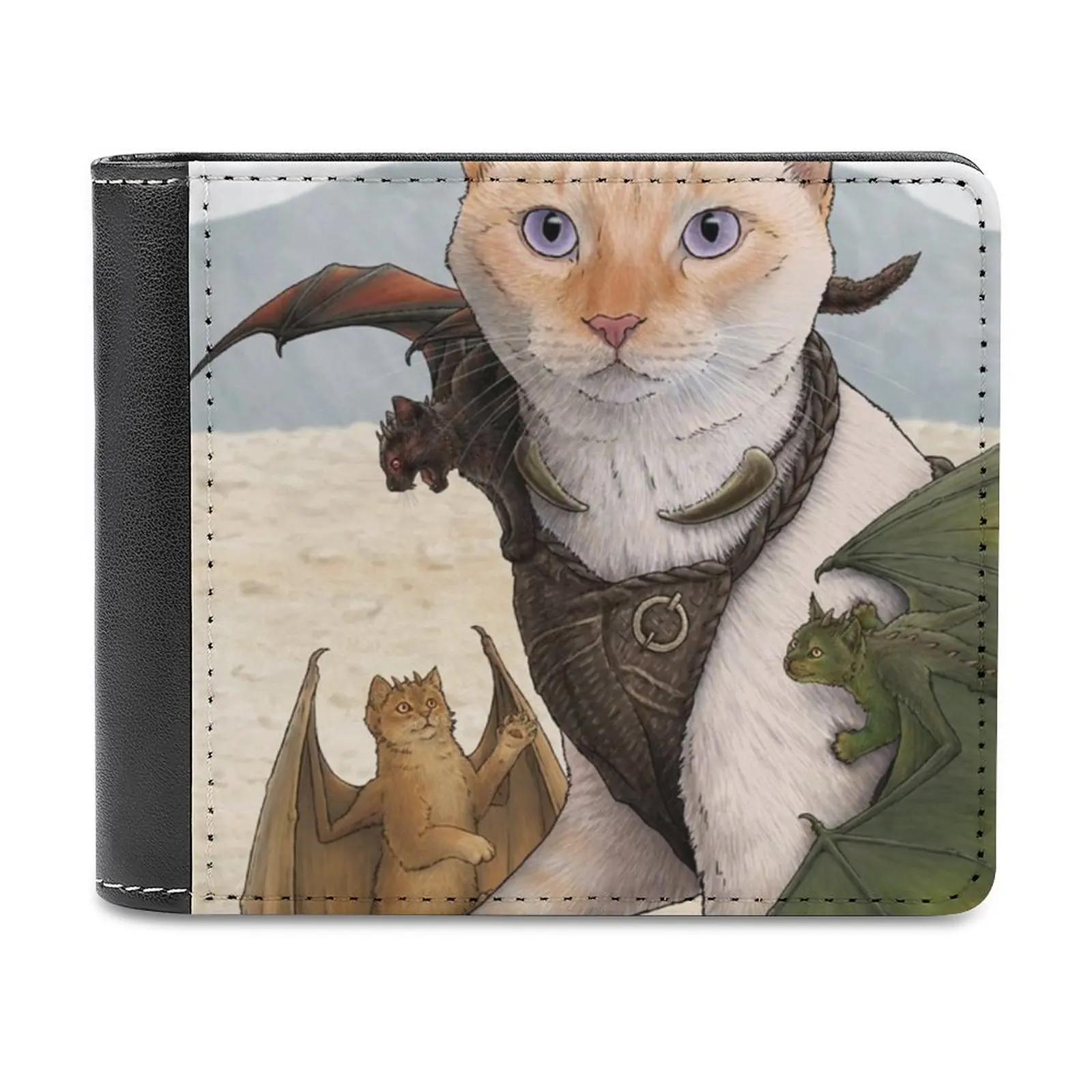 

Catleesi Men's Wallet Leather Purse Holder Credit Card Short Wallet Daenerys Stormborn Personalized Wallet Pattern Leather