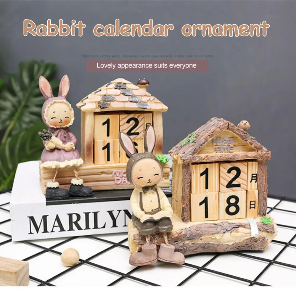 

Calendars Ornament Easter Creative Tv Cabinet Ornament Home Decor Retro Multi-purpose Calendar Crafts Desk Calendar Cute