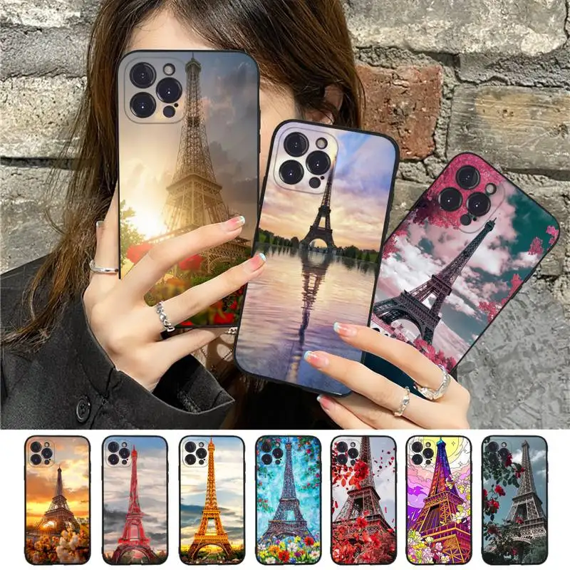 

Romantic Paris Eiffel Tower Phone Case For iPhone 8 7 6 6S Plus X SE 2020 XR XS 14 11 12 13 Mini Pro Max Mobile Case