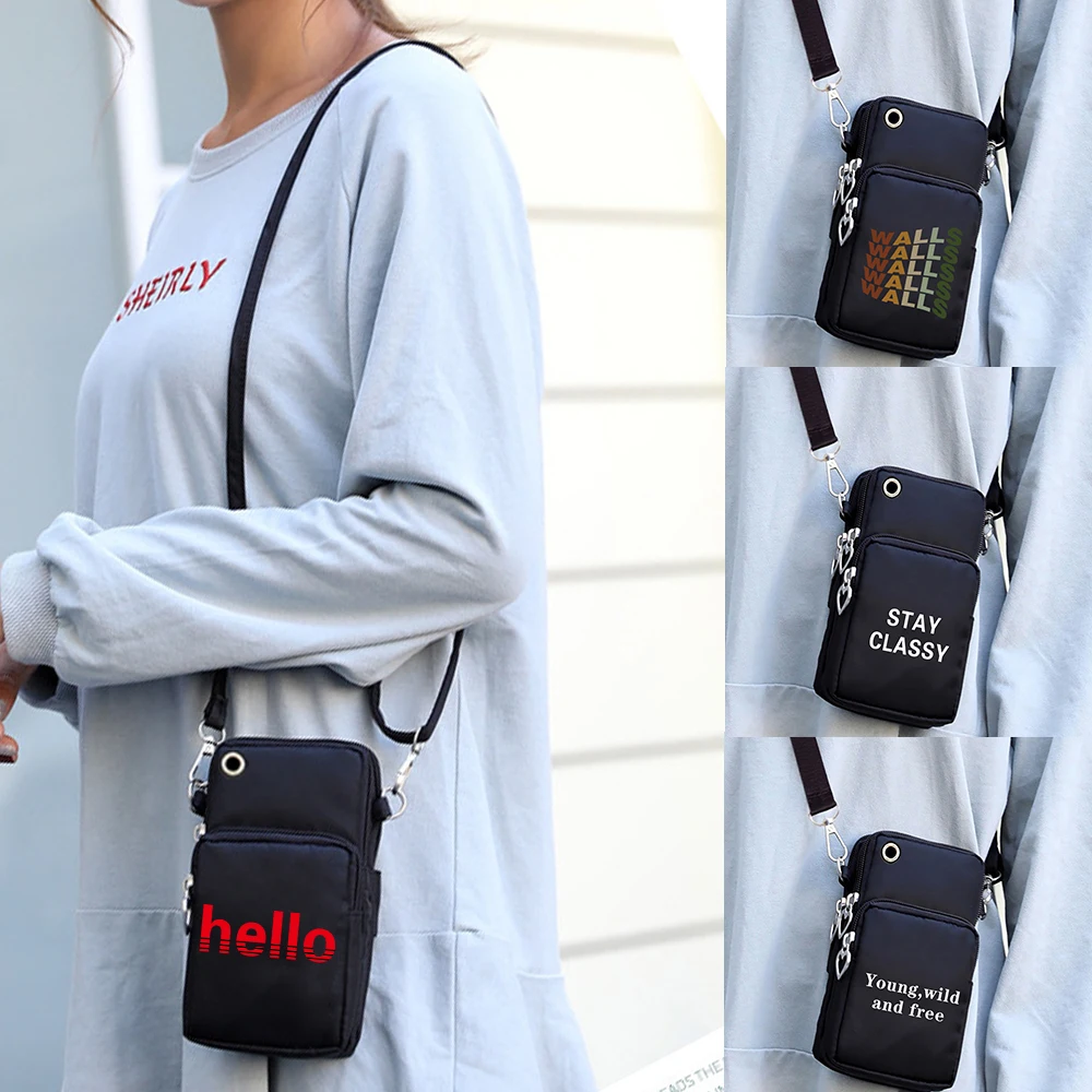 

Universal Shoulder Mobile Phone Bag Sport Arm Package New Organizer Walls Print Crossbody Pouch for Samsung/iphone/Huawei/Xiaomi