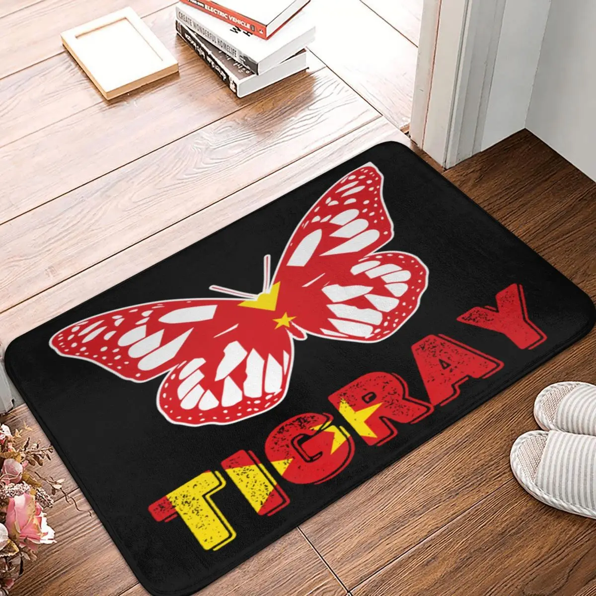 

Butterfly Tigray Carpet, Polyester Floor Mats Retro Doorway Easy To Clean Mats Mats Customizable