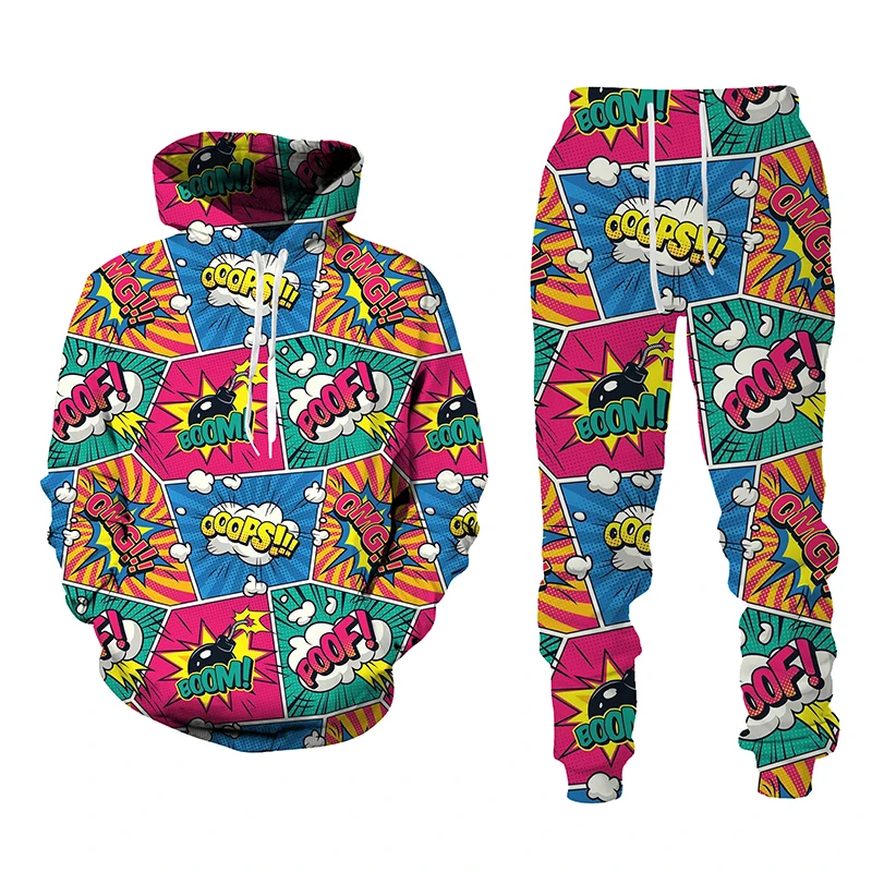 

Vintage3d Print Hoodies Trousers Suits Men Women Tracksuit Two Piece Sets Long Sleeve Top Streetwear Style Hip Hop Men s Clothes
