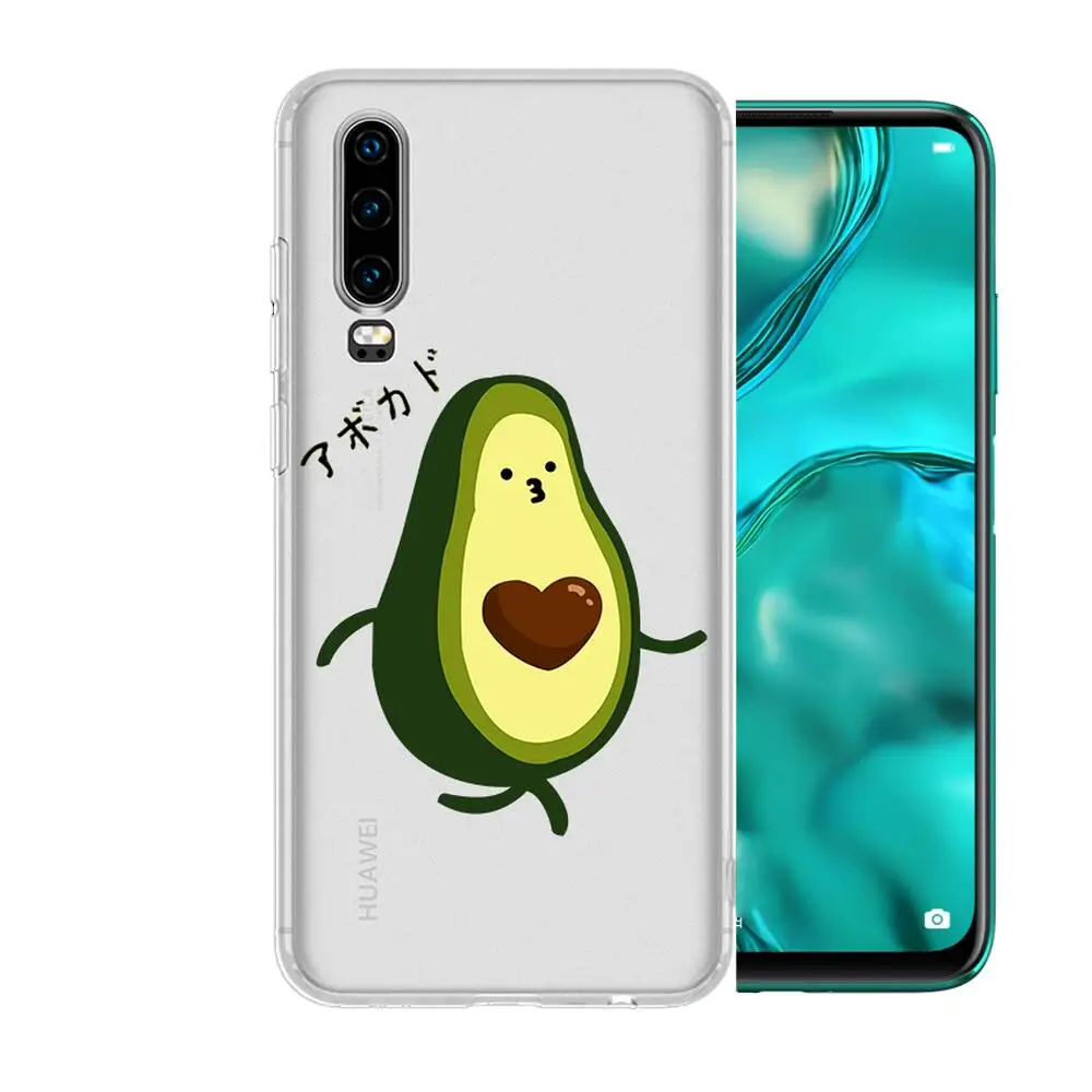 Модный авокадо аниме чехол для телефона Huawei p50 P40 P30 P20 P10 P9 P8 Lite E Pro Plus Etui оболочка