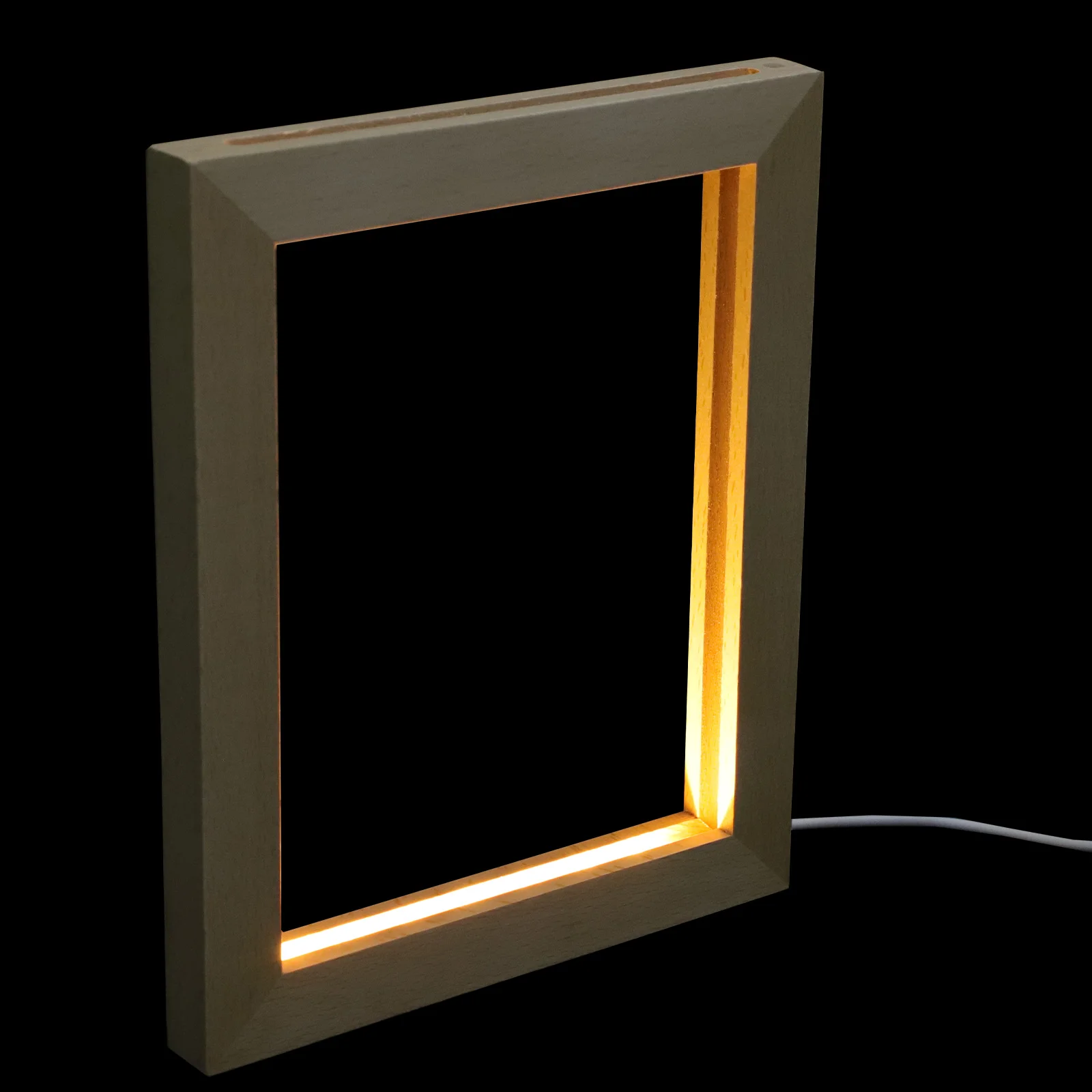 

Frame Photo Picture Light Wooden Holder Decorative Frames Ledlighted Delicate 3D Decor Table Display Desktop Unique Night Custom