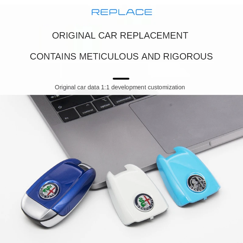 ABS Car Carbon Fiber Key Shell Key Cover 3d Keychain For Alfa Romeo Giulia Stelvio Car Key Protection Cover Car Accessories