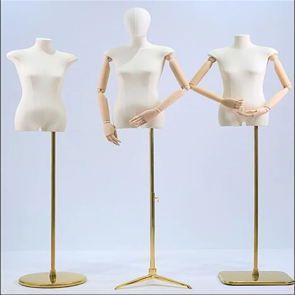 7style Full Female Cloth Art Mannequin For Kraft Paper Flat Chest Body Wedding Dress Hand Jewelry Display Adjustable Rack E177