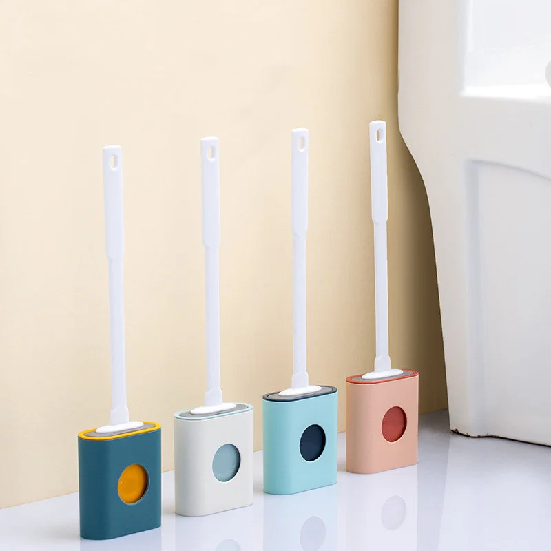 

Toilet Brush Toilet Multi-functional Household Wall-mounted Floor-to-ceiling Leak-proof Water Belt Base Silicone Toilet Brush