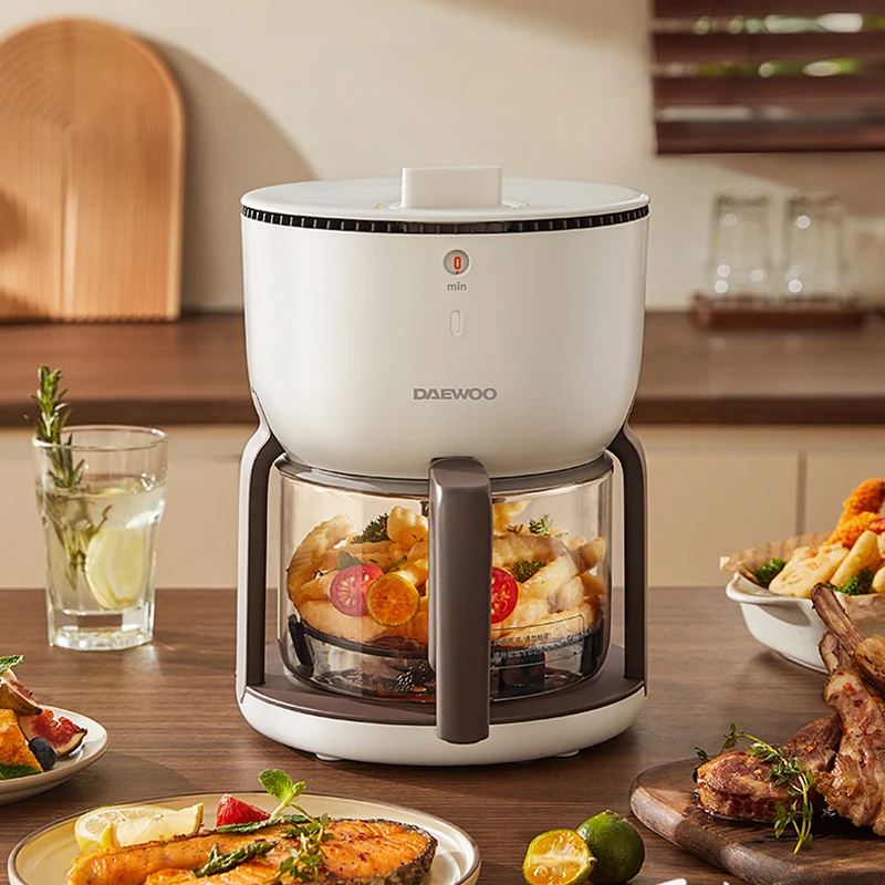 

White Mini Air Fryer Bacon Machine Small Household Electric Air Fryer Smart Health Fries Deep 2l Knob Fritadeira Kitchen Parts