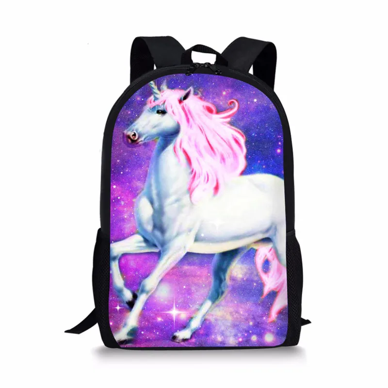 White Horse Element Printing Pattern School Backpacks Personalized Kids Daypack New Design Rucksack for Teenager