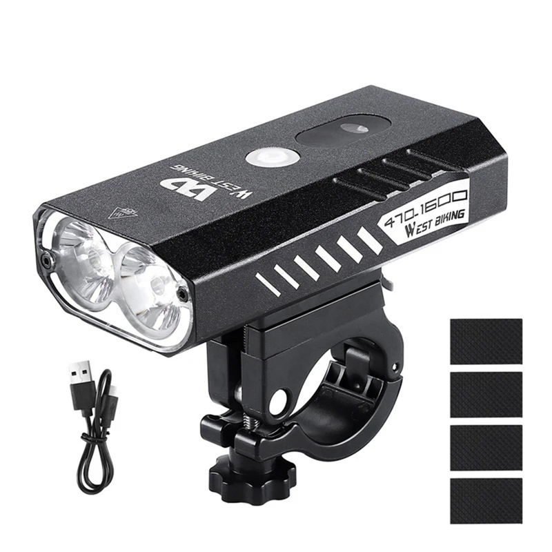

For WEST BIKING Bicycle Light USB Chargeable Rainproof MTB Bike Light Set 5200Mah Flashlight With Holder Bike Accessories