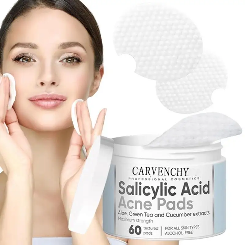 

60pcs Salicylic Cotton Tablets Skin Cleaning Acid Cotton Sheets Make Up Cosmetic Cotton Pads Skin Care Acid Sheets