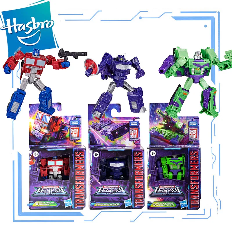 

Hasbro подлинные Трансформеры серии Legacy основной уровень Optimus Prime Мегатрон Shockwave Игрушечная модель для мальчика Хэллоуин Рождественский подарок