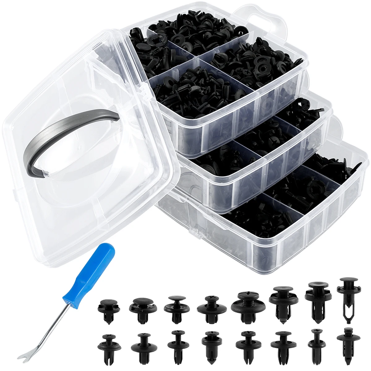 

625Pcs Car Body Trim Clips Sturdy Bumper Retainer Clip Car Push Pin Rivet Trim Fastener Moulding Clips Plastic Auto Fastener Kit