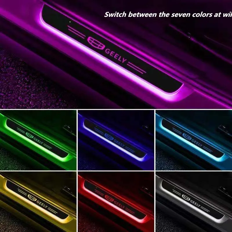 

Car Wireless USB Power LED Pedal Door Sill Pathway Light For Geely Atlas Coolray Emgrand X7 EX7 GC9 6 GX3 GL Nl3 Boyue ICON EC7