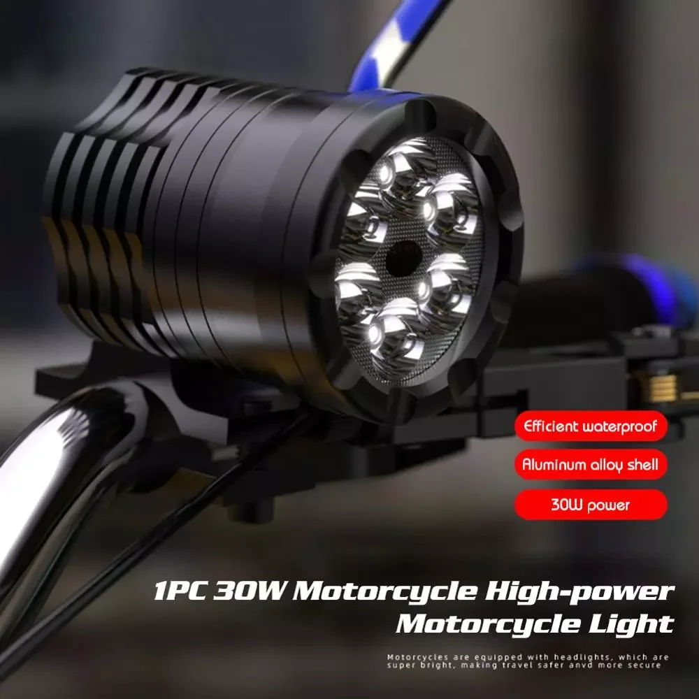 

1PC 30W Motorcycle High-power Spotlight LED Headlight Driving Lamp Fog Light Spot
