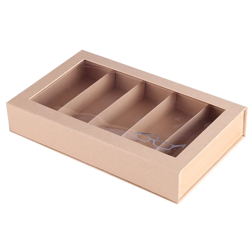 Paper 5 Grids Glasses Storage Display Box Display Tray Portable Sunglasses Storage Sales Gift Box Storage Organizer New 2023