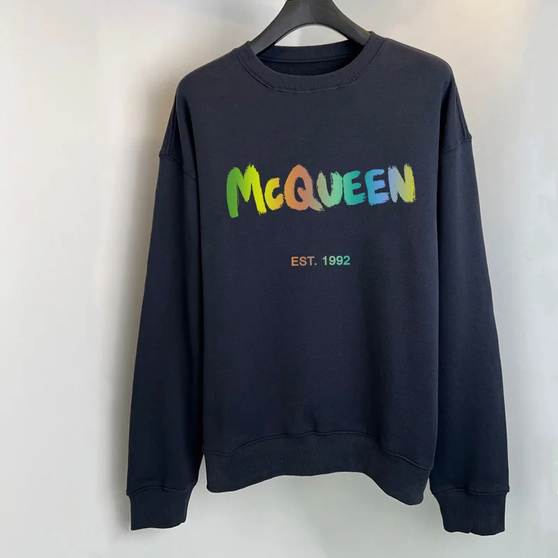 

Модель 2023 года, роскошный брендовый свитшот с надписью для мужчин и женщин, сезон осень-зима, Высококачественная хлопковая толстовка с длинным рукавом, Классический Топ