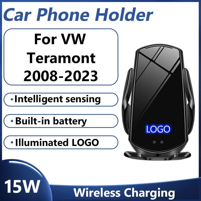 

For VW Teramont 2008-2023 Car Phone Holder Electric Clamping Easy To Install Special Base 15W Wireless Fast Charging Accessories