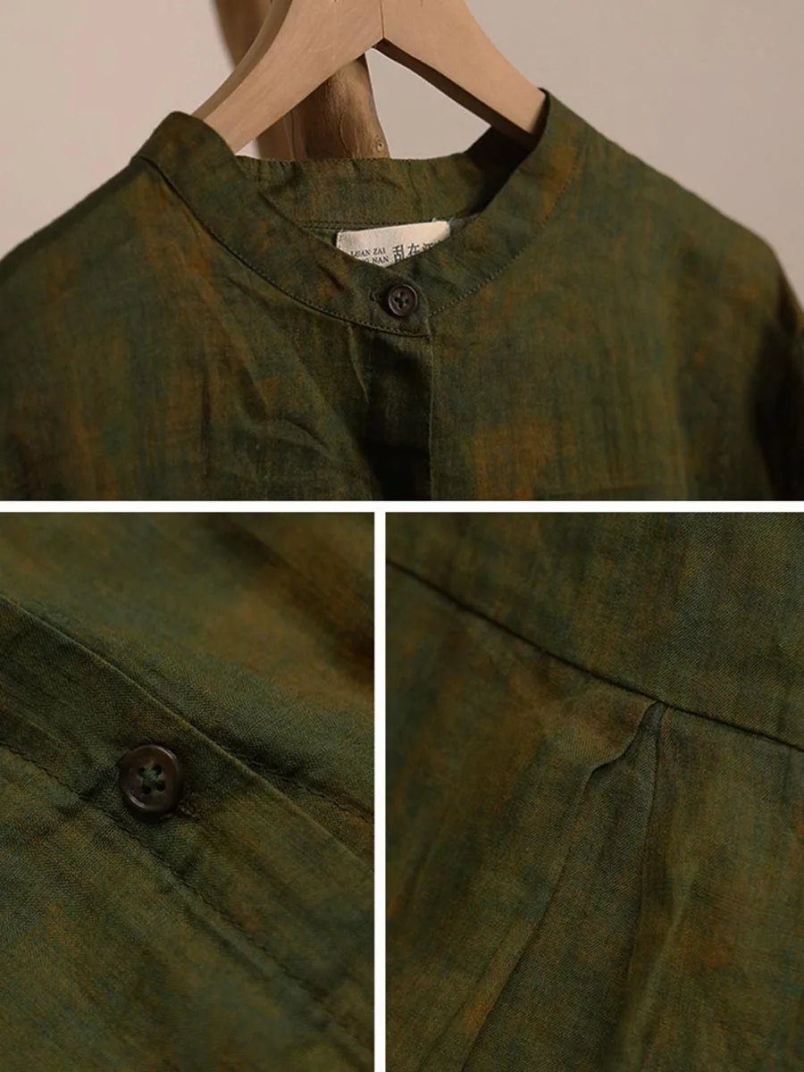 Ранняя осень оригинальный дизайн свободная тонкая рубашка Ramie с длинными