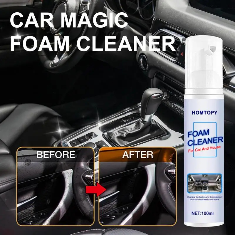 100ML Multipurpose Foam Cleaner All-Purpose Spray Household Kitchen Cleaner Lemon Action Leather Cleaning Spray For Car Interior