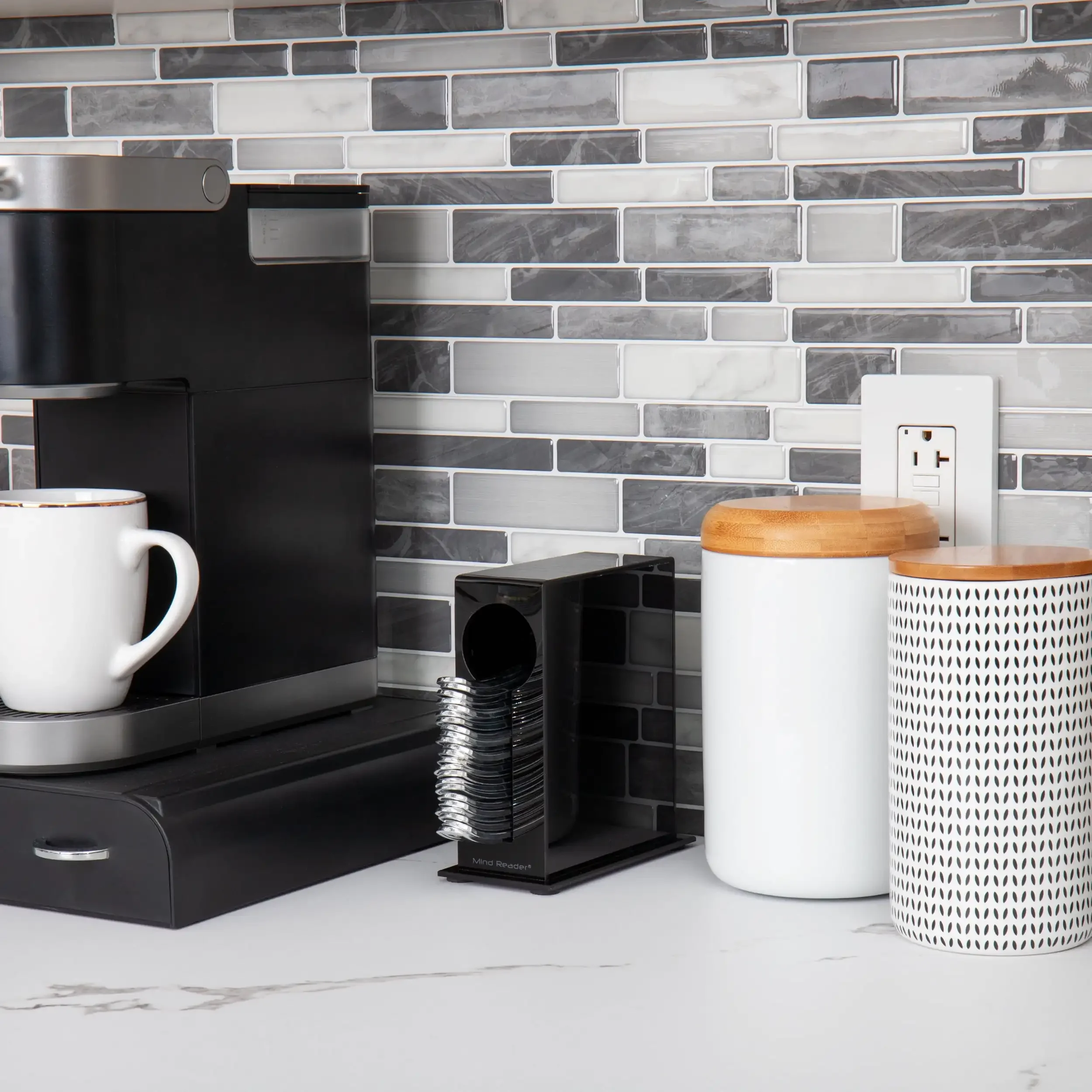 

Utensil Dispenser, 24pc. Capacity, Cutlery Storage, Countertop Organizer, Kitchen and Breakroom, Set of 2, 5.5"L x 2.75"W x 6"H