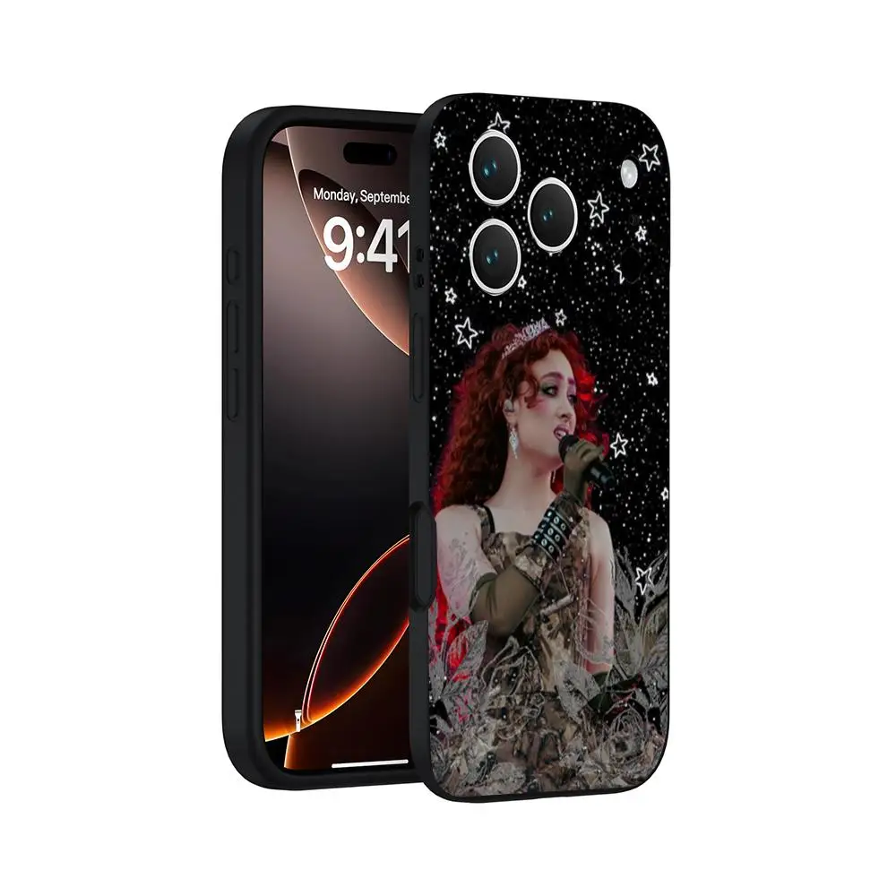 Фото Чехол для телефона Singer C-Chappell Roan для iPhone 17 16 15 14 13 12 11 Pro Max Plus Air Mini, мягкий, черный №5
