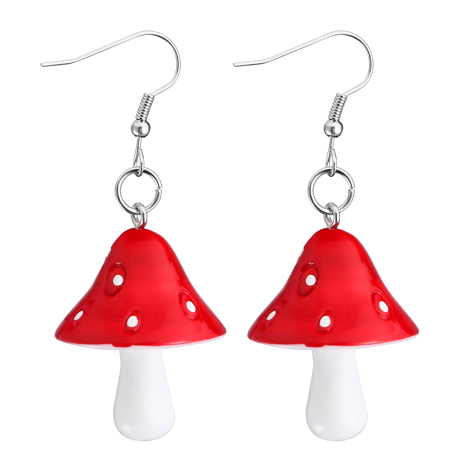 

1 Pair Dangling Creative Pendant Mushroom Jewelry Colorful Earrings Mushroom Earrings for Girls