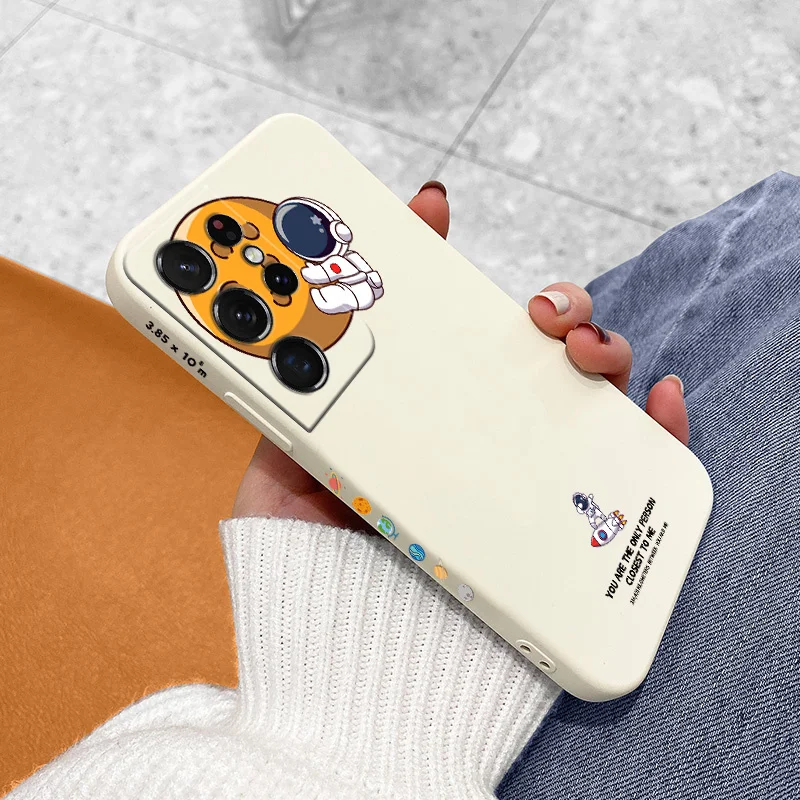 

For Samsung Galaxy S10 S9 S8 Plus A13 A53 A03S A31 A21 A10 A20 A30 M51 M31S Note 9 10 Lite Planet Cartoon Liquid Silicone Case