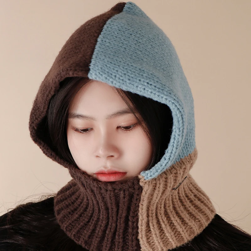 

Шапка-бини вязаная осенне-зимняя, теплая