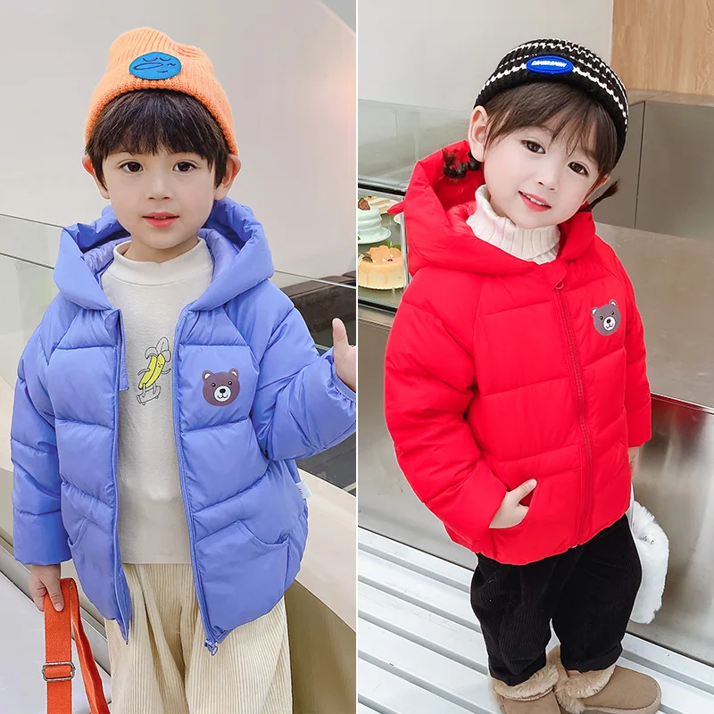 

Winter Girls Cotton Coat Thick Warm Hooded Down Jacket Low Price Promotion 0-7 Year Old Middle Small Children Quality Clothing