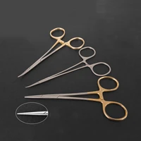 stainless steel mosquito hemostatic forceps 12 5 gold handle microscopic fine microscopic vascular forceps to remove pouch doubl