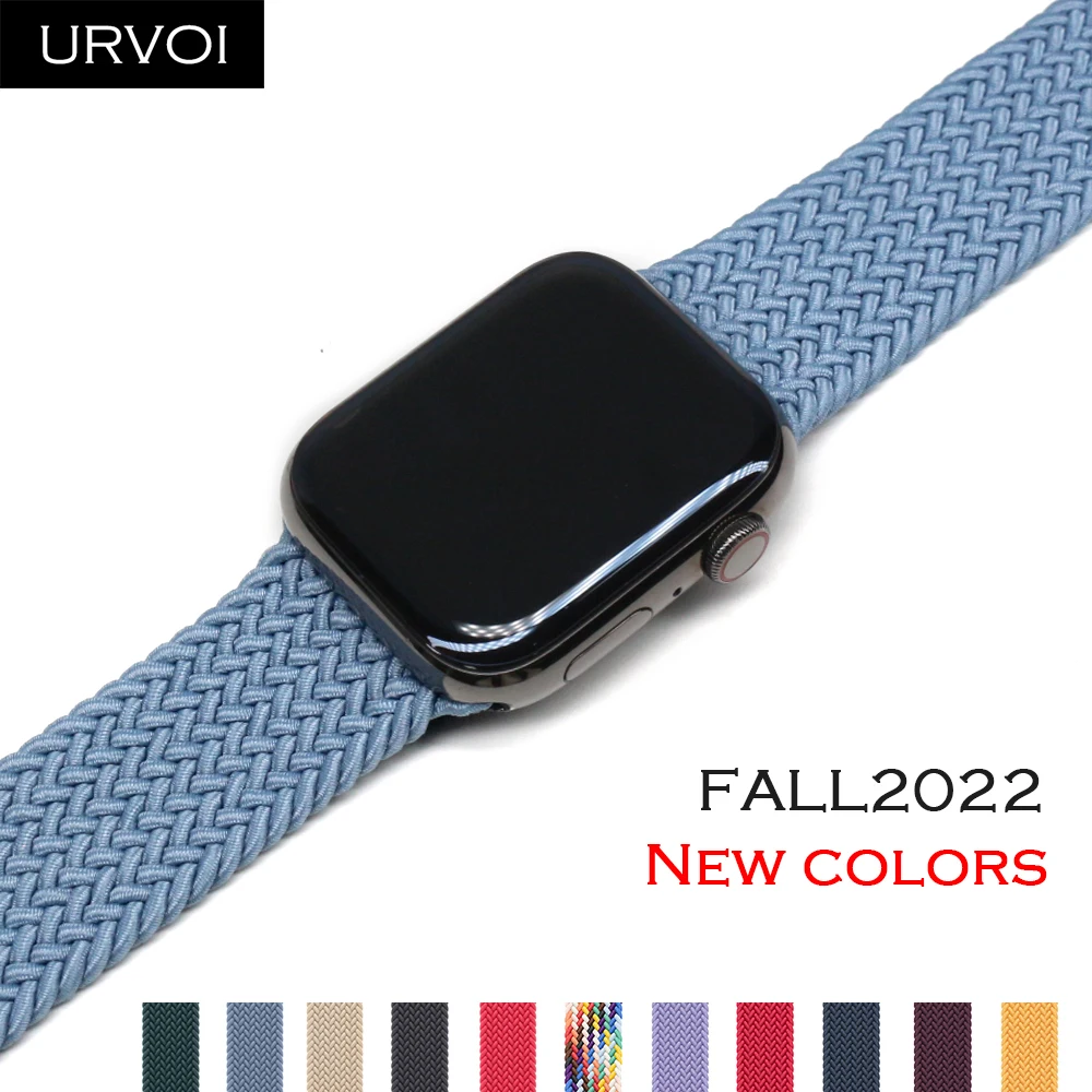 Плетеный ремешок URVOI Solo Loop для Apple Watch ultra sport band series 8 7 6 SE 54321 эластичный iWatch