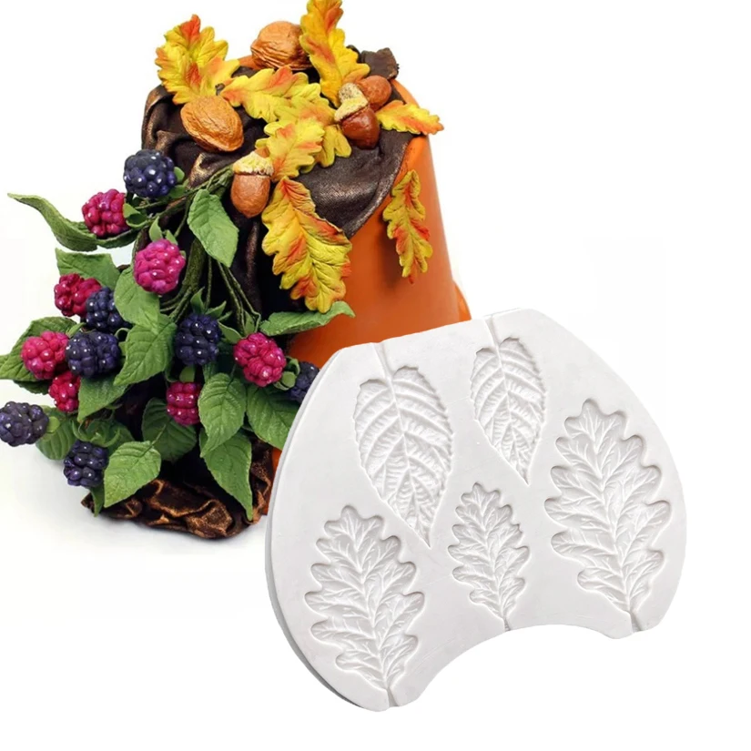 Силиконовая форма для сахара с листьями черной ягоды выпечки шоколадного кекса