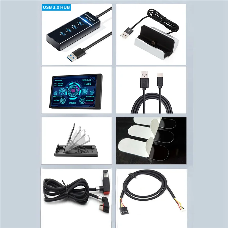 3 5 дюймовый IPS Type-C вторичный экран компьютера процессора GPU RAM HDD монитор USB дисплей