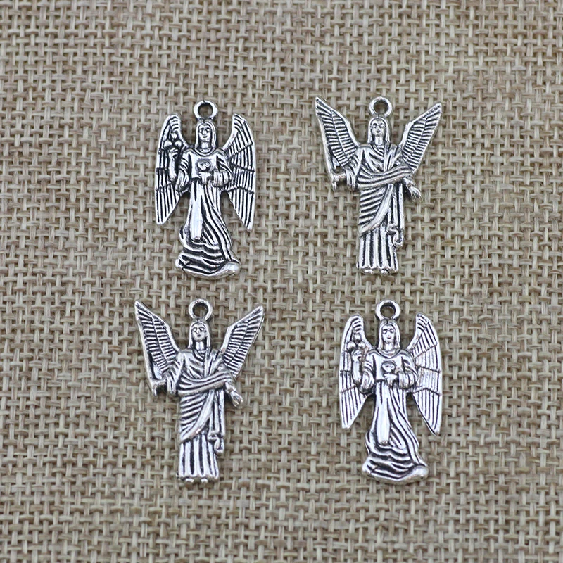 10 шт./лот 17*26 мм антикварные серебряные подвески в виде крыльев для девочек, Подвески для изготовления ювелирных изделий, стильные модные аксессуары