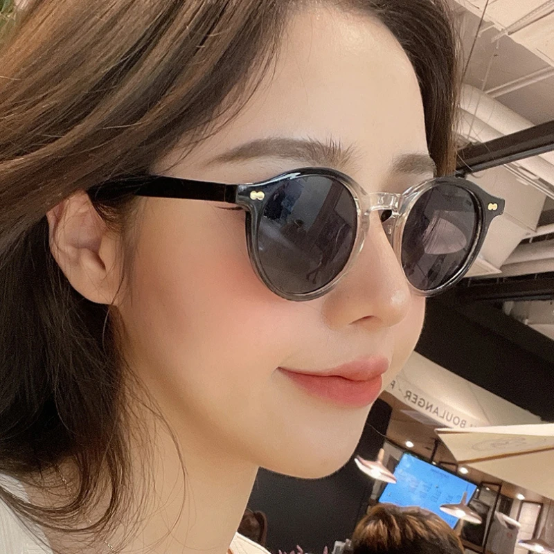 

New Korean Version Fashion Rice Spike Sunglasses INS Net Celebrity Trend Street Shooting Sunglasse Women's Round Frame Sunshades