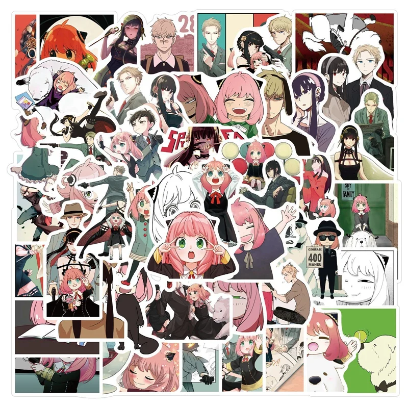 

50PCS Spy x family Stickers Anime Stickers for Laptop Fridge Phone Skateboard Suitcase Luggage Pad Waterproof Decals Gifts