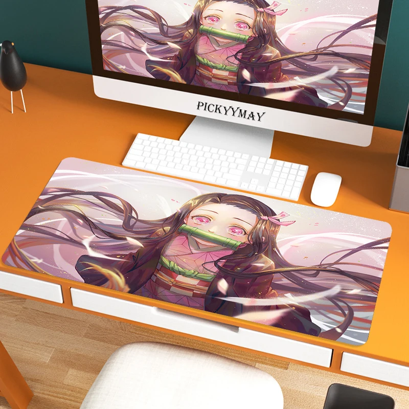 

XL Anime Demon Slayer Mousepad HD Printing Computer Gamers Locking Lock Edge Mouse Pad XXL90x40cm Keyboard PC Desk Pad Csgo Pad