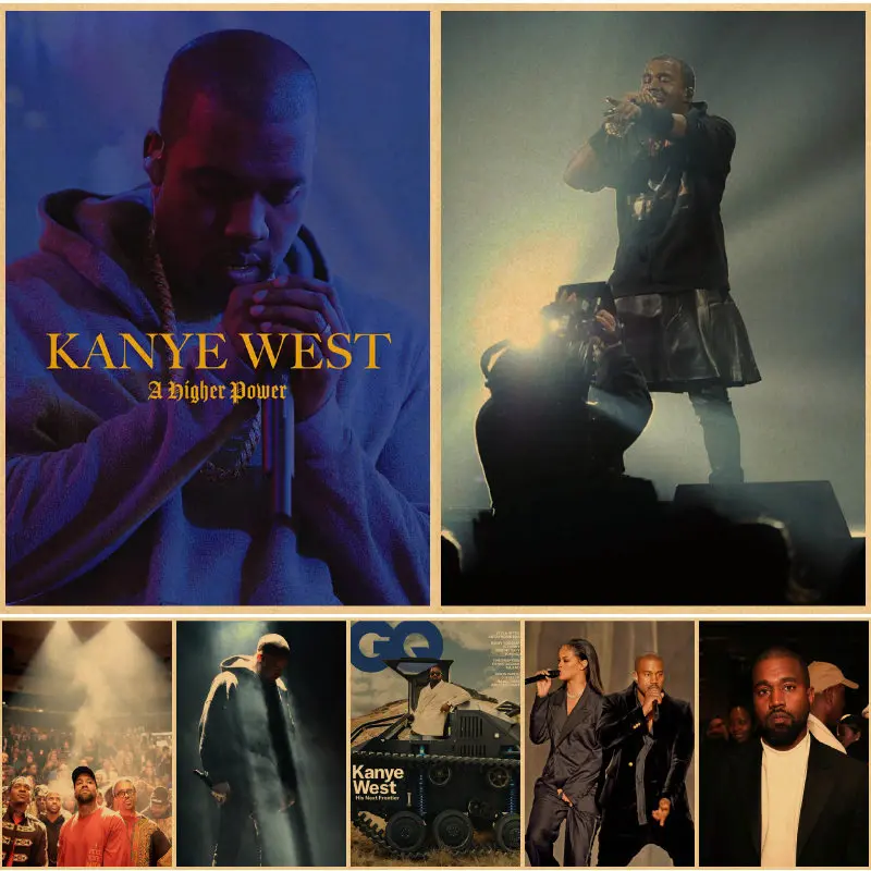Постеры Kanye West из крафт-бумаги с волком в ретро-стиле винтажный Декор для комнаты