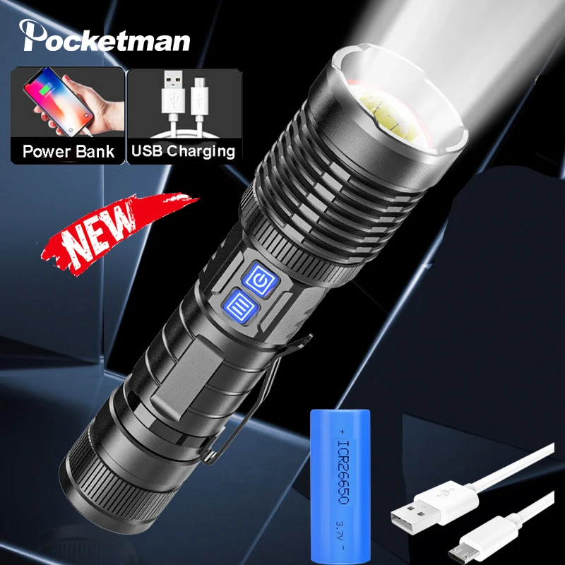 

New XHP99/XHP50 LED Flashlight Rechargeable Flashlights Waterproof Torch Camping Flashlight 18650 26650 for Multipurpose